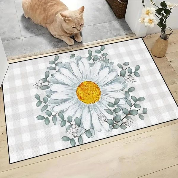 Teppiche Sonnenblume Drucktürmatte Anti-Skid Foyer Teppich schwimmend Fenster werfen Teppich Eingangsgang Home Schlafzimmer Zubehör im Freien Geschenkdekoration