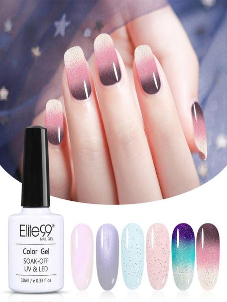 Elite99 6 pezzi di smalto gel di colore che cambia la temperatura set tutto per la manicure immergersi via gel vernice per chiodi UV per nail art5958479