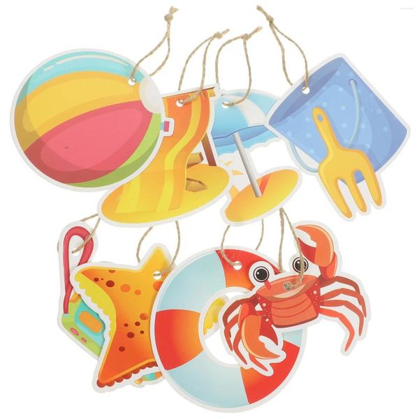 Estatuetas decorativas 16 PCs Hawaii Beach pendura a festa temática Supplies Ornament White Card Pool de teto temático