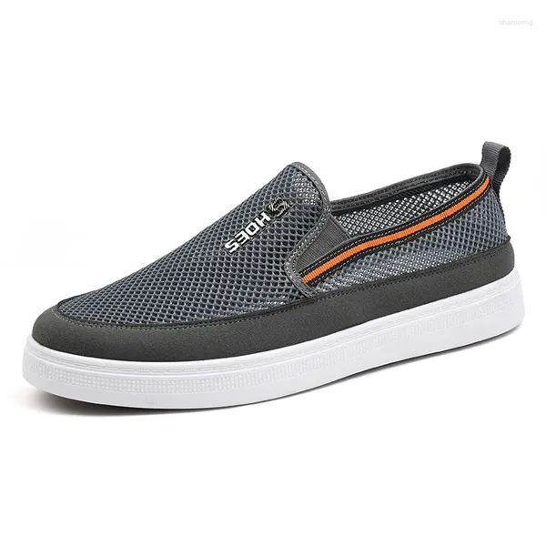 Sapatos casuais 2024 Spring Summer Pano de malha de malha masculina tênis de fundo macio