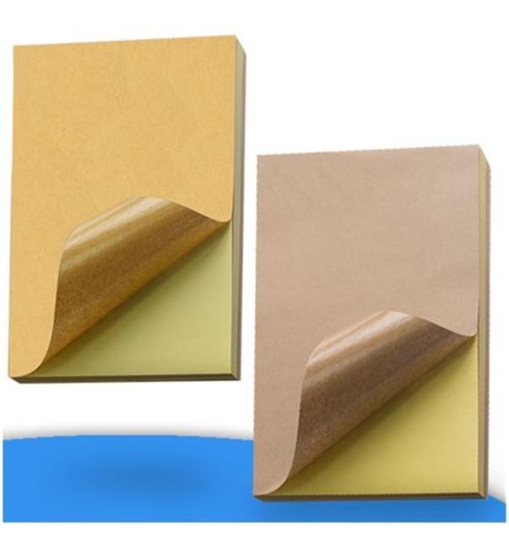 50pcs A4 Brown Kraft Adesivi di carta Kraft Auto adesivo Le etichette di stampa laser a getto