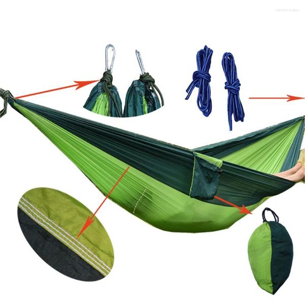 Mobili da campeggio da campeggio esterno campeggio per amaca paracadute in stoffa a doppia spiaggia da spiaggia per dormire letto per escursionismo in nylon swing