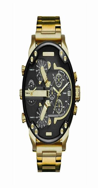 Мужчины смотрят большие циферблаты Quartz Nearlesse Steel Watches DZ Fashion Luxury Business Bristches Кожа для 02146710078