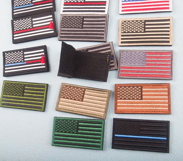 American Flag Patches uniformes uniformes de ouro Border EUA podem passar a apliques de jeans de jeans adesivos para decoração de chapéu dbc bh4984398
