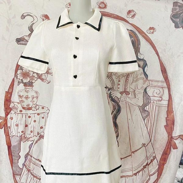 Abiti per feste Summer Short Short Polo Dress Women 2024 Fashion Preppy Style Collar Clash Mini Cute Solid Y2K Abbigliamento