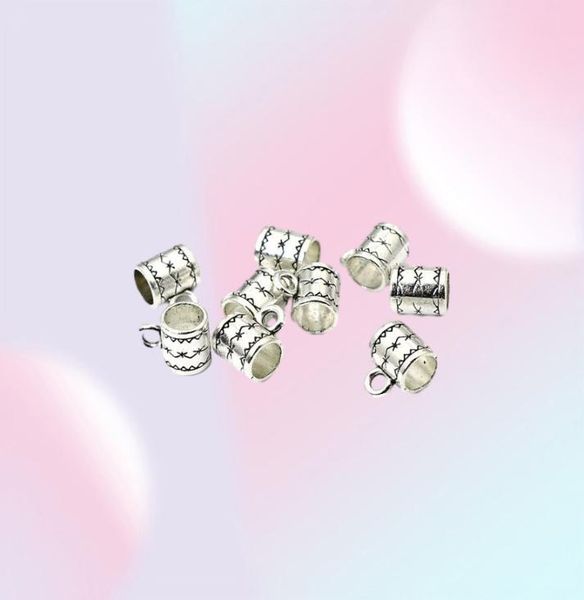 500 PCSLOT Gümüş Kaplama Kefalet Ara Ara Boncuklar DIY Mücevher Yapma Bulguları için Charms Kolye 8x6mm1649721