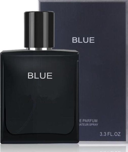 New Health Beauty Blue Perfume for Men 100ml 34 oz com tempo duradouro, bom cheiro de alta fragrância eau de parfum 4564649