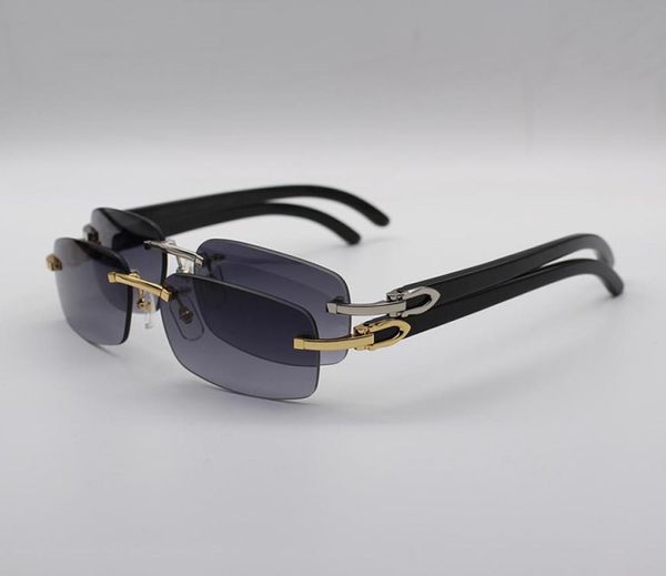 Occhiali da sole senza bordo di lusso Black Buffalo Horn Glasses Men Donne Brand Designer Sun occhiali con accessori per imballaggi originali4062012