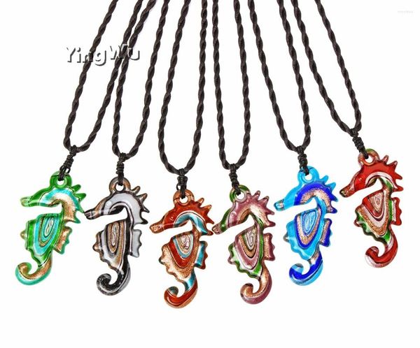 Colares pendentes em forma de animal lâmpada artesanal Murano Glass Bad Bred Colar Seahorse