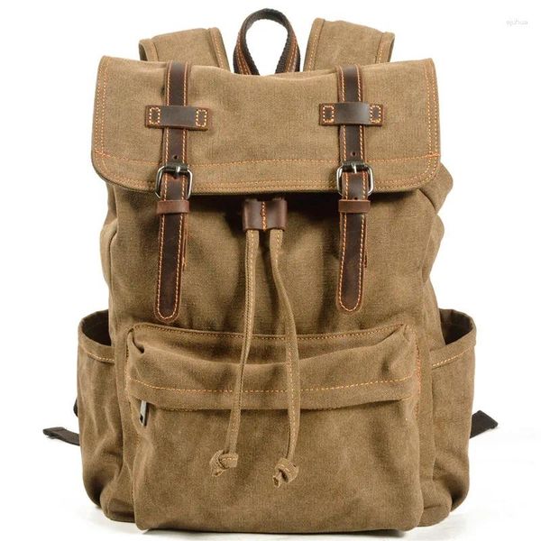 Backpack College Style Student Canvas Men Laptop Sacos de computador