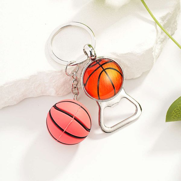 Keychains Bedanyards Creative Beer Bottle abridor de garrafa de chaveiro Time Time Basketball Basketball Rugby Tennis Keyring Driver