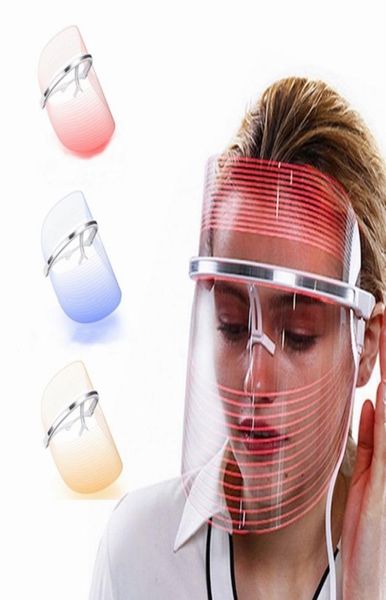 3 colori LED Light Therapy Mask Anti Wrinkle Facial Spaument Trattamento di bellezza Dispositivo per la cura della pelle Strumenti di cura della pelle3630847