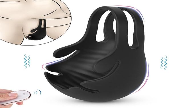 Brinquedos de sexo do ringue de massageador vibratório para homens scrotum bind gage retardado ejaculação testicle bondage vibradores 2106232610094