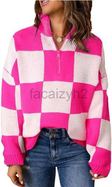 Maglioni più taglia da donna maglione da donna a maniche lunghe 1/4 con cerniera Pullover Pullover V-Neck Formale Fashion Fashion Fashion