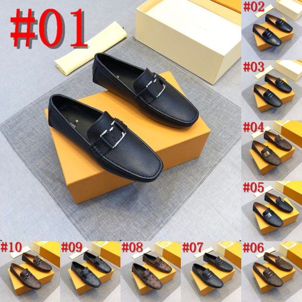 39Model Genuine Leather Luxury Brand Men Dress Sapatos 2024 Designer Men mocassins Mocassins deslize em sapatos de condução mais tamanho 38-47