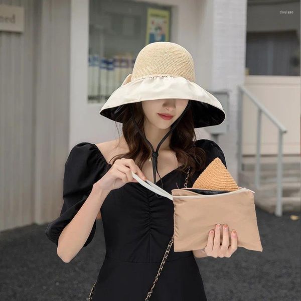 Шляпа шляпы с широкими краями UPF 50 Sun Hat Women Anti-UV защита от рыбаков рыбак