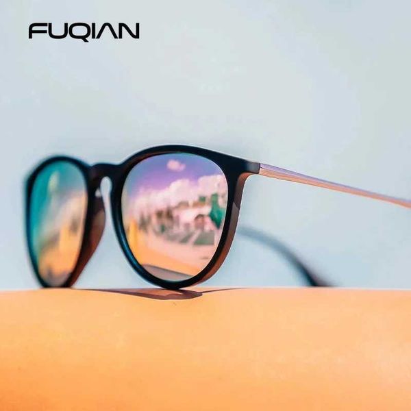 Occhiali da sole classiche occhiali da sole polarizzati circolari per maschile alla moda retrò vetri da viaggio da sole rosa rosa UV400 Q240509
