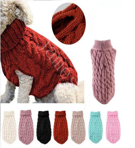 Dog Sweater Cat Sweater Roupas de inverno Turtleneck Costume de roupas de cachorro para cachorros para cães de cães pequenos São de roupa DB0436205459