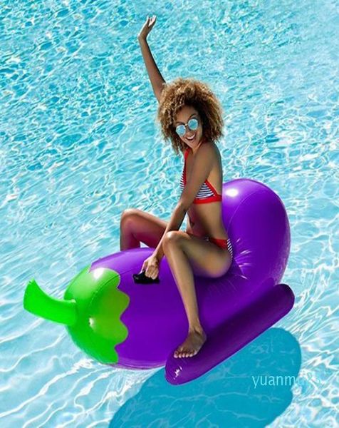 Ganz190 cm 75 -Zoll -Riese aufblasbarer Auberginenpool Float 2018 Sommer Rideon Air Board Floating Raft Matratze Wasser Beach Toys 1117055