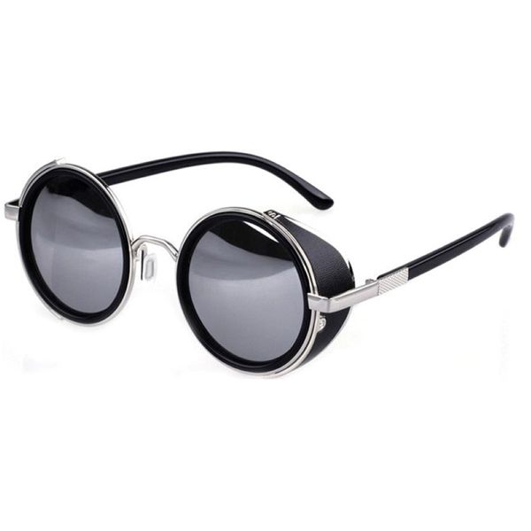 Großhandels-Summer-Stil Vintage Round Unisex Gläsern Mode Steampunk Metal Menens Circle Sonnenbrille 6 Farben GS-0207 297m