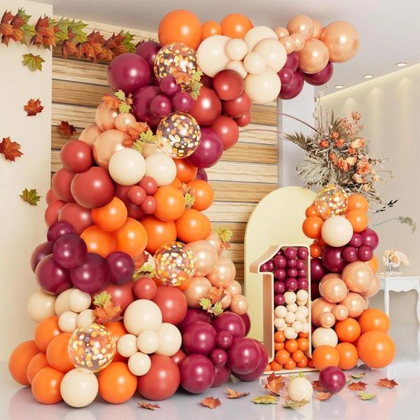 Decorazione per feste Borgogna opaco opaco arancione in ghiottona garland arco kit decorazioni per bambini forniture per bambini baby shower