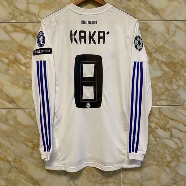 Soccer Trikots Vintage Jersey 1011 Real Madrid Home Team Shirt White Champions League Edition Ramos Kaka C-Ro Long Sleeve Football Männer