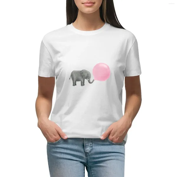 Frauenpolos Elefant Bubble Kaugummi T-Shirt Graphics Lady Kleidung Tops Designer Frauen Luxus