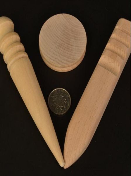 Wood Slicker Leathercraft de couro de madeira maciça aresta de polimento redondo para ferramenta de trabalho de artesanato de couro polido QW96478018808