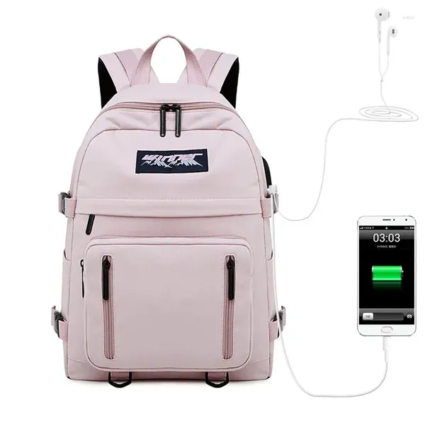 Backpack Pink Women Girls Backpacks Students Bags de viagem Saco de ombro de laptop da escola casual Mochilas Rucksuck