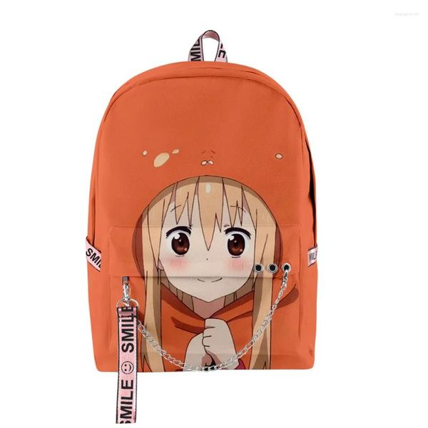 Backpack 3D Imprimir harajuku novidade Bolsas escolares legais unissex himouto!Umaru-chan Travel Oxford Oxford impermeável notebook Mochilas de ombro