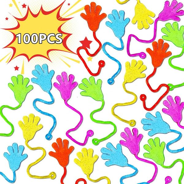 100-1pc Kinder lustige klebrige Hände Spielzeug Palm elastic Sticky Squishy Slap Palm Toy Kinder Neuheiten Geschenkgeburtstagsfeier Vorstände Vorräte 240510