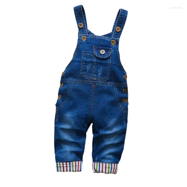 Calças 2024 Primavera e outono crianças jeans grossas baby meninos meninos cartoon urso de jeans de jeans 0-4y