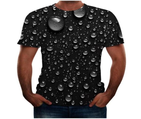 Camicia stampata in 3D maglietta con camicia d'acqua goccia nera Top Top Casual Summer Nuova camicise camicie a maniche corta F56104131