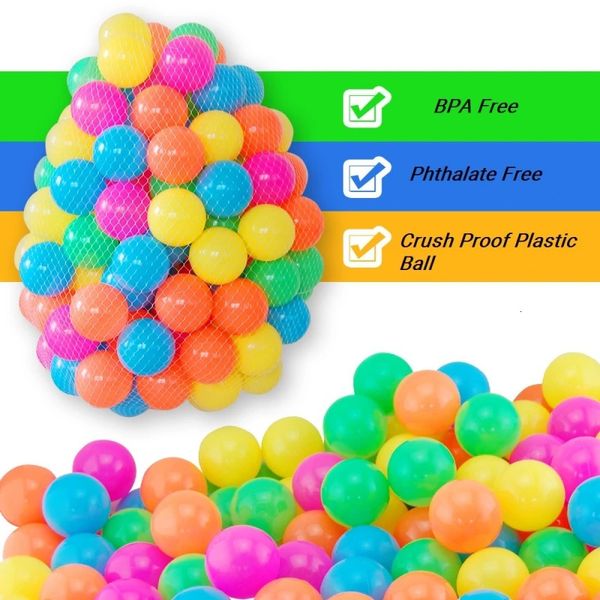 50 шт -шар для детских мячей для детей для детей на открытом воздухе спортивные игры Playpen Tent Bool Toy Игрушка красочная пластика детей 240418