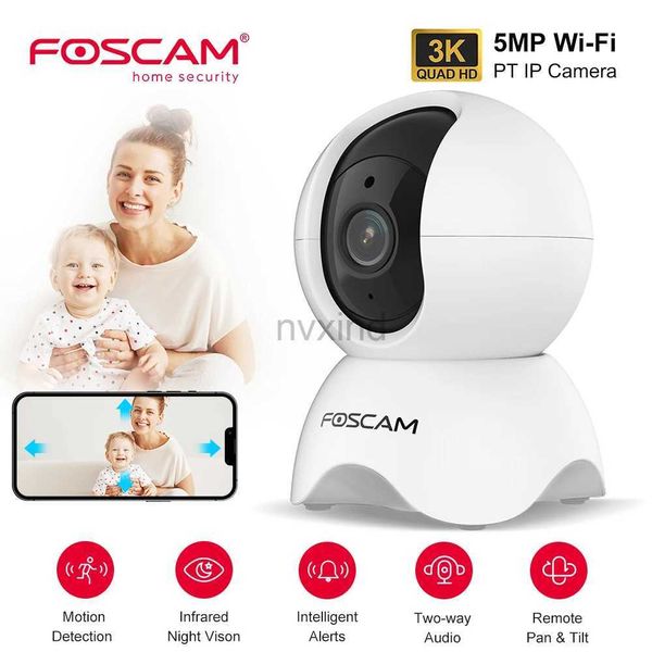 Telecamere IP foscam 5mp padella con fotocamera Wifi e inclinazione audio bidirezionale baby monitor fotocamera interno rilevamento di videocamera per videosorveglianza d240510