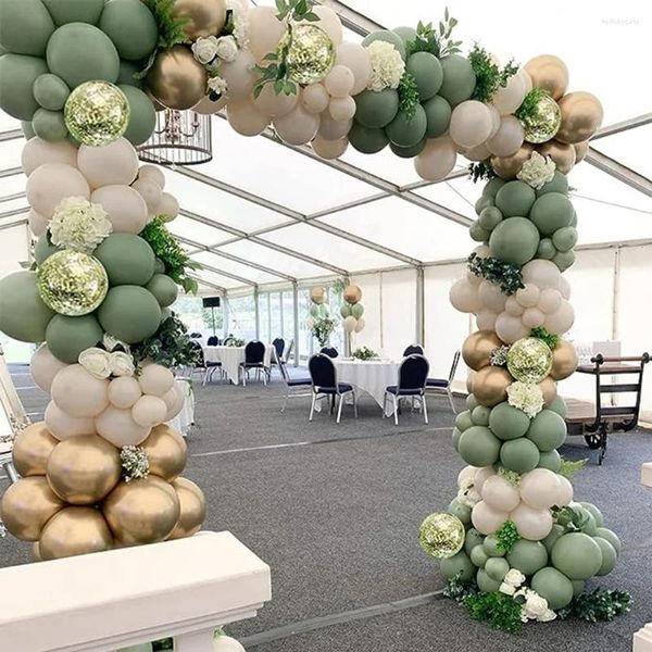 Decorazione per feste White Sand Balloon Kit Green Gold Collaboons Garland Arch Arch Happy Birthday Baby Shower Anniversary Decor