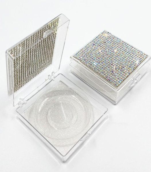 NEU WOLLER Square Lash Box Alse Esswimpernverpackungsbox gefälschte 3D Nerz Wimpern Kisten Faux Cils Strip Diamond Magnetic Hülle leer1388282