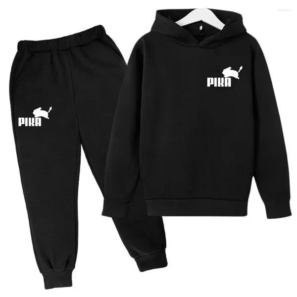 Set di abbigliamento kawaii pika con cappuccio set di bambini bambini primavera d'affari casual per ragazzi per ragazzi ragazze di età compresa tra 3 e 12 anni