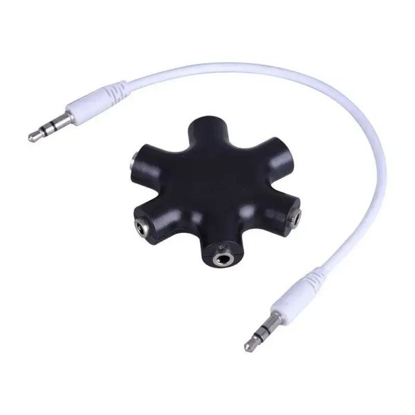 3,5 mm Audio Aux Cable Splitter 1 da maschio a 5 Porta per cuffie femminili 3,5 Adattatore di condivisione jack per tablet mp3 mp4 telefono cellulare