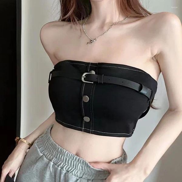 Serpaci da donna Donne Y2K Crop Top Cotton Bra senza spalline Bra con canotte a canotte Streetwear senza schienale per 2024 estate