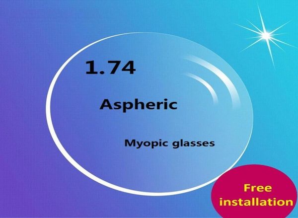 2018 Ultra Thin barato 174 lentes de óculos lentes asféricas de resina verde lente óptico anti radiação Miopia Prescription Custom8916900