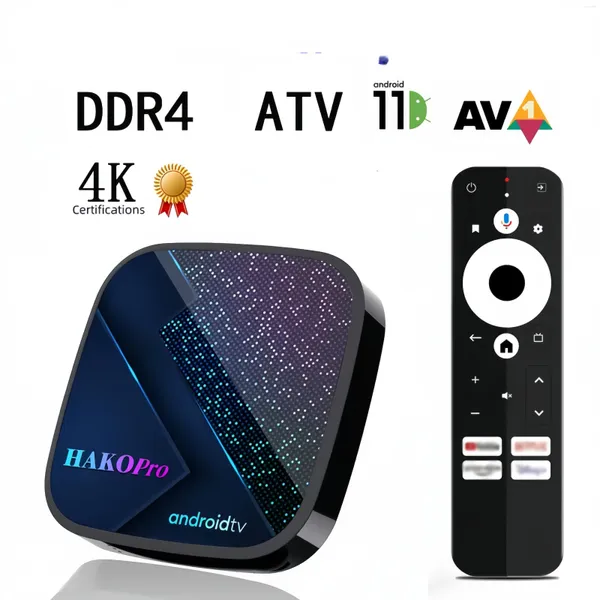 Столовая ткань Android 11 Box 4K Высокопроизводительный плеера ATV Проекция экрана S905Y4 Bluetooth 5G Wi-Fi