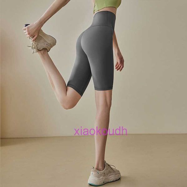 Lu Woman Biker Hotty Hot Hot Nude 55 Yoga Pants Womens High Hip Hip Sorti di ciclismo Sport Sport Peach