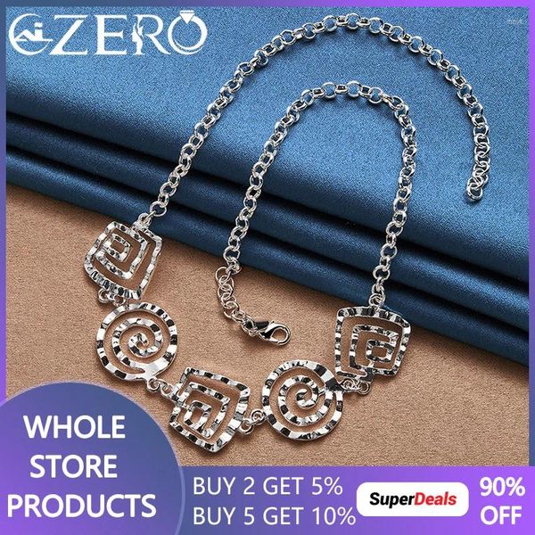 Anhänger Alizero 925 Sterling Silber Fünf Schraubgewinde Anhänger 20 Zoll Ketten Halskette für Frauen Mode Hochzeit Verlobungsfeier Party Schmuck