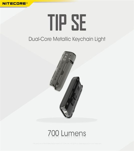 Nitecore Taschenlampe Mini Torch Tipp SE 700 Lumen 2 x Osram P8 LED mit wiederaufladbaren LIION Batterie Dualcore Metallic Keychain LIG1569284