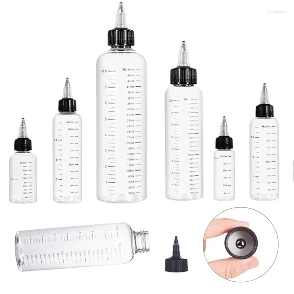 Garrafas de armazenamento 1pcs 30ml-500ml Recarregável Gota de líquido de garrafa de animal de estimação reabastecida com tampas superiores de torção para recipientes de loção para tatuagem de pigmentos