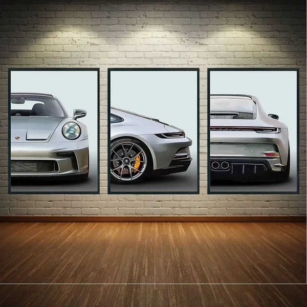 Обои Классические поп -тройные стены Art 911 GT3 Supercar HD Canvas Print Print Home спальня