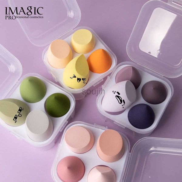 Ferramentas de maquiagem SPONGE IGATIC 4 peças/conjunto Cosmético Puff Cosmetics Latex Soft Beauty Ball Foundation Pó com caixa de ferramentas de cosméticos de cor molhada e seca D240510