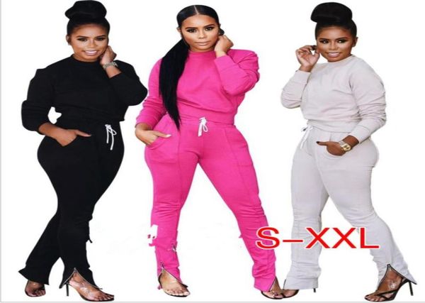 Trainingsanzug Frauen zweiteilig Set Top und Trackhosen Leggings sexy Bodycon 2 Stück Sweatsuit Frauen5471843