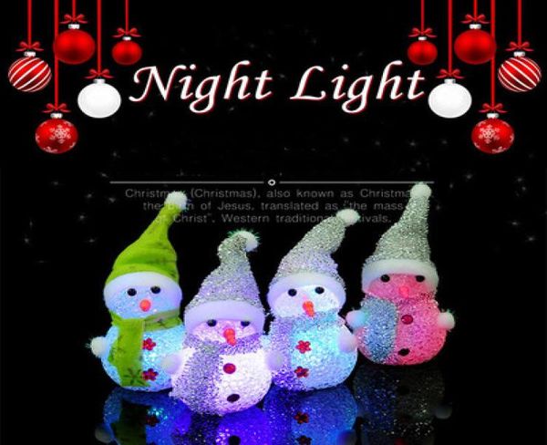 DHL Snowman Night Light Christmas Light Dekoration Mini Farbe Wechseln lichtfeier Festival Dekor Geschenk präsent4374916